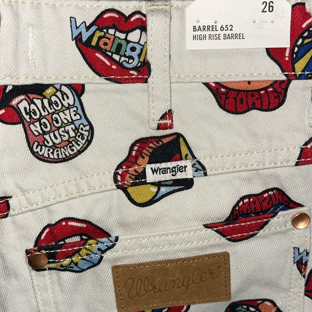 Free People White Jeans with Colorful Print - Picture 8 of 10
